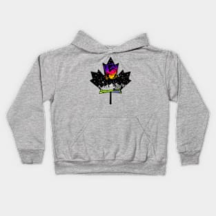 Canadian Maple Leaf Rottweiler Purple/Pink/Yellow Kids Hoodie